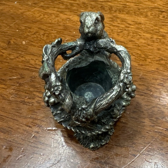 Ganz Pewter Basket and Bunny Candlestick‎ Holder Vintage Easter - Picture 5 of 7